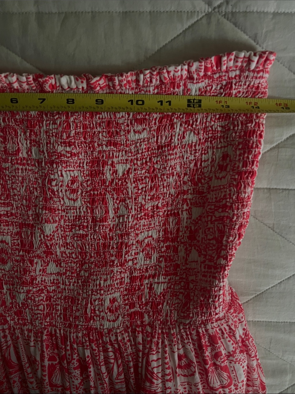 Lilly Pulitzer Kelvina Strapless Smocked Dress Mizner Red Seaside Harbour Size M - Picture 14 of 16